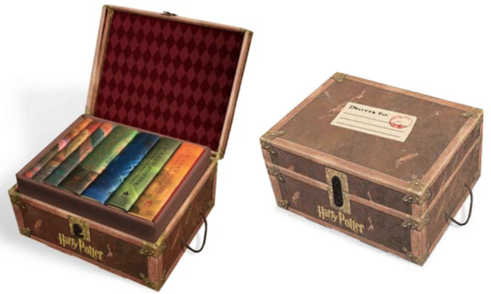 Harry Potter Hard Cover Boxed Set Books 1-7 Trunk Box 10/16/07 Original  Borders.