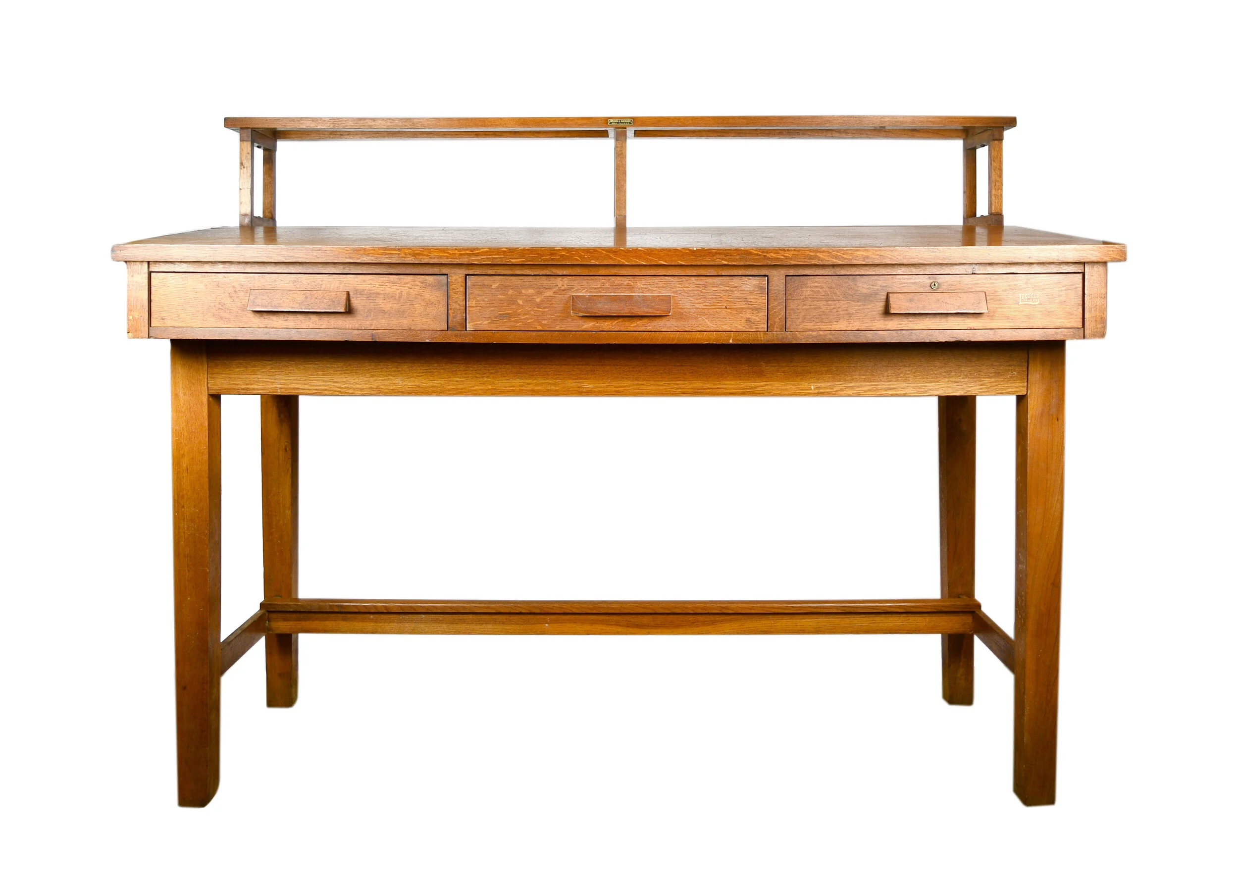 Leopold Desk Company Quartersawn Oak 6 Desk With Shelf