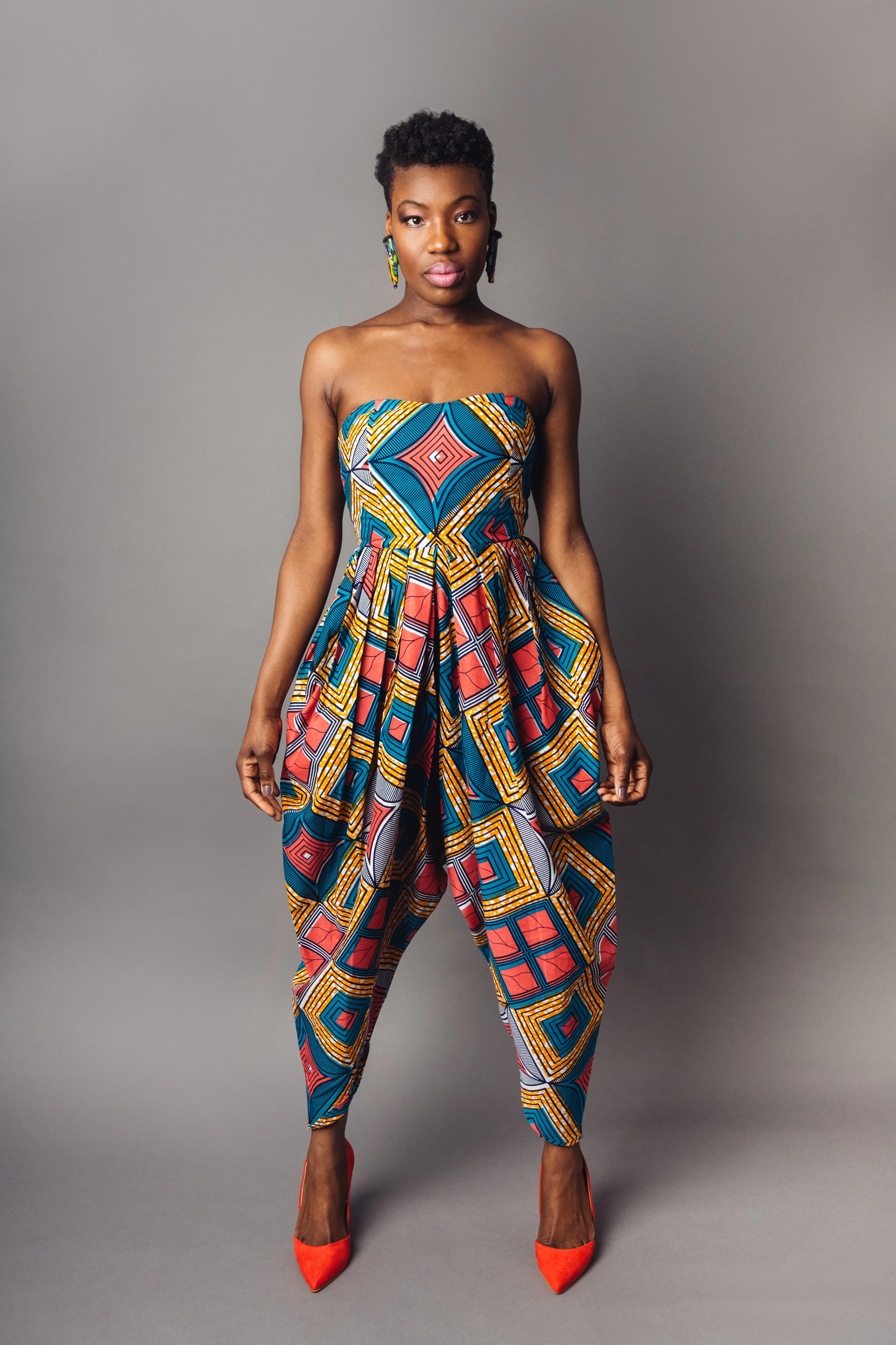 african fabric jumpsuit