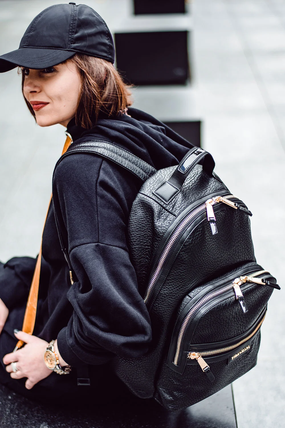 tiba and marl black backpack