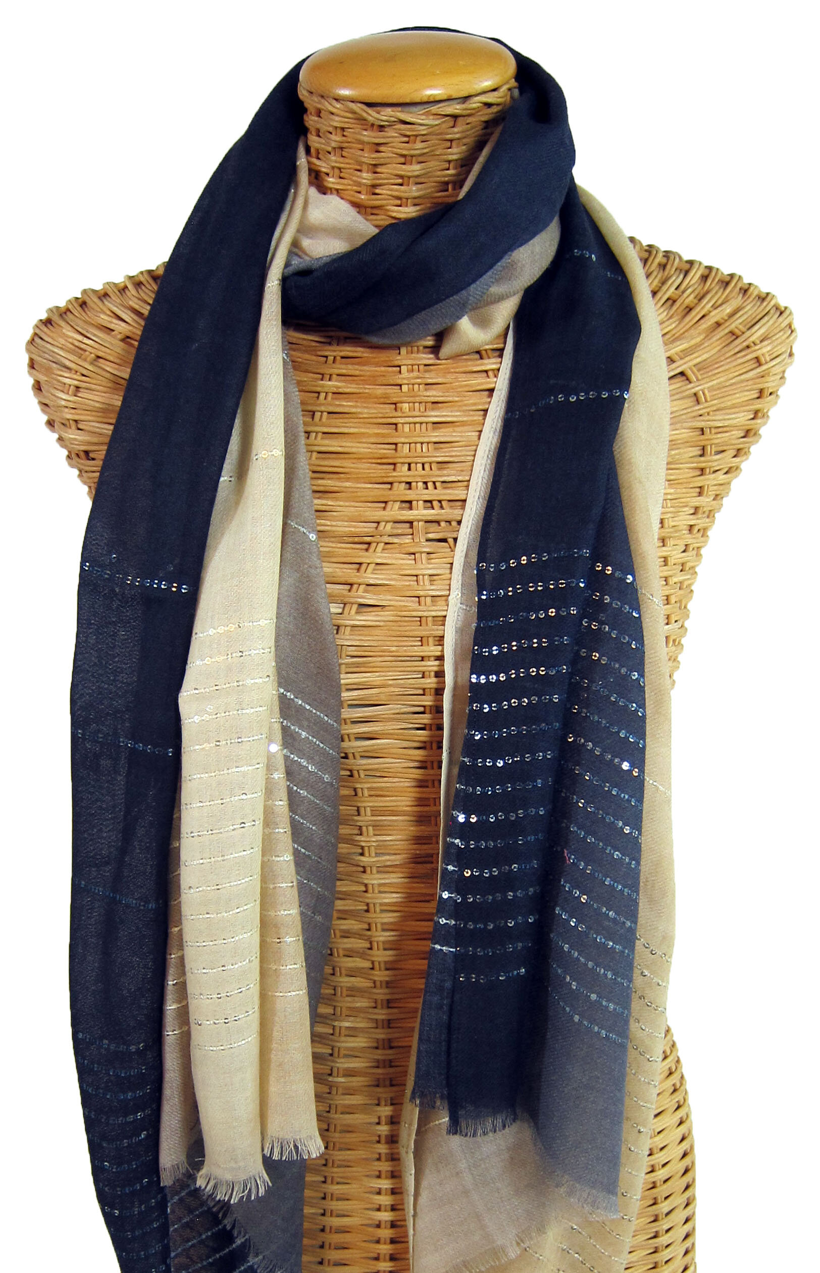 navy blue sequin shawl