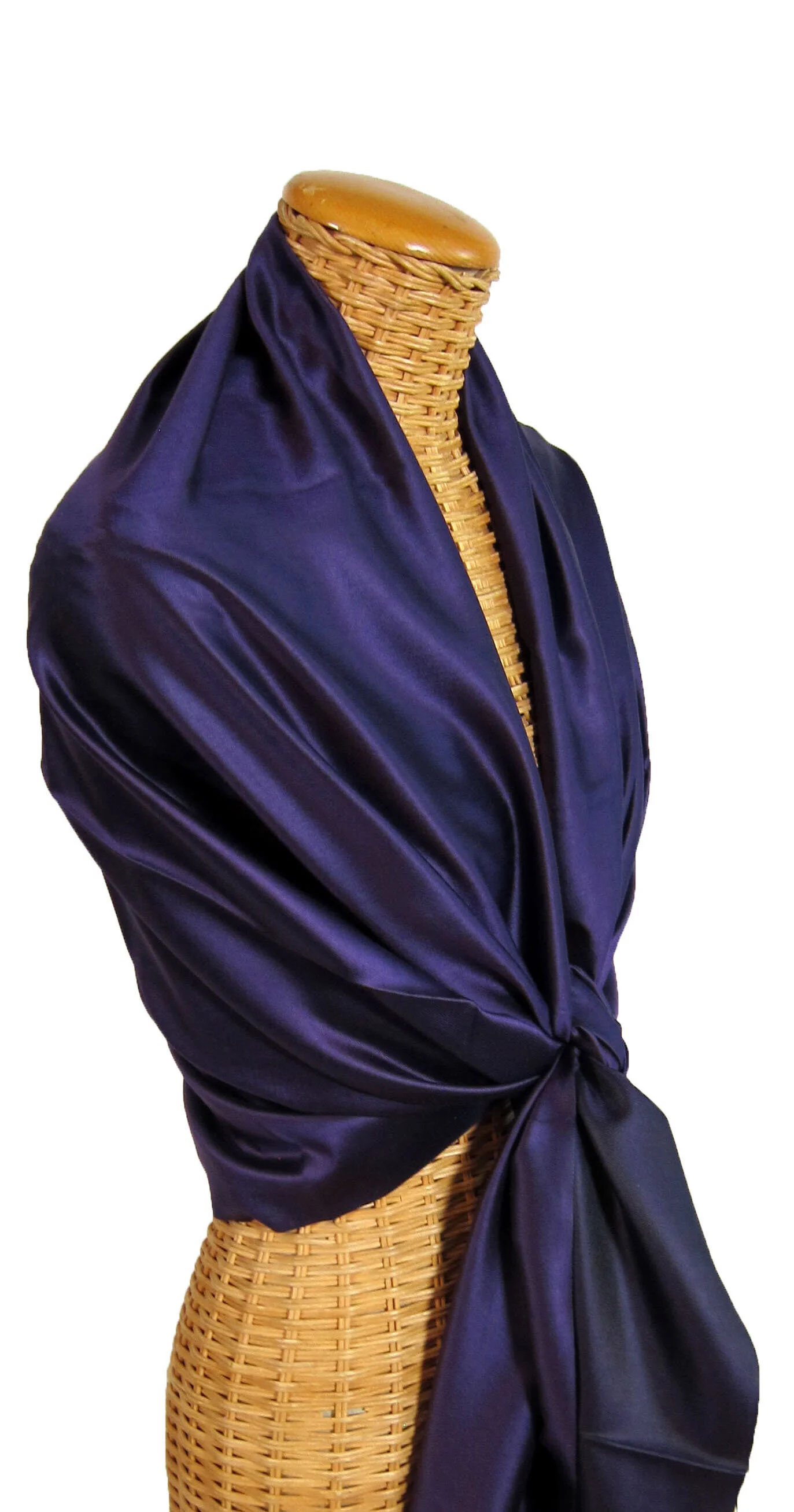 Exotic Hand Made Embroidery Wool and Silk Purple Scarf