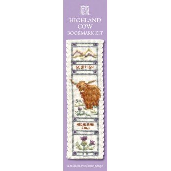 Highland Coo Counted Cross Stitch Bookmark — Irish Moon