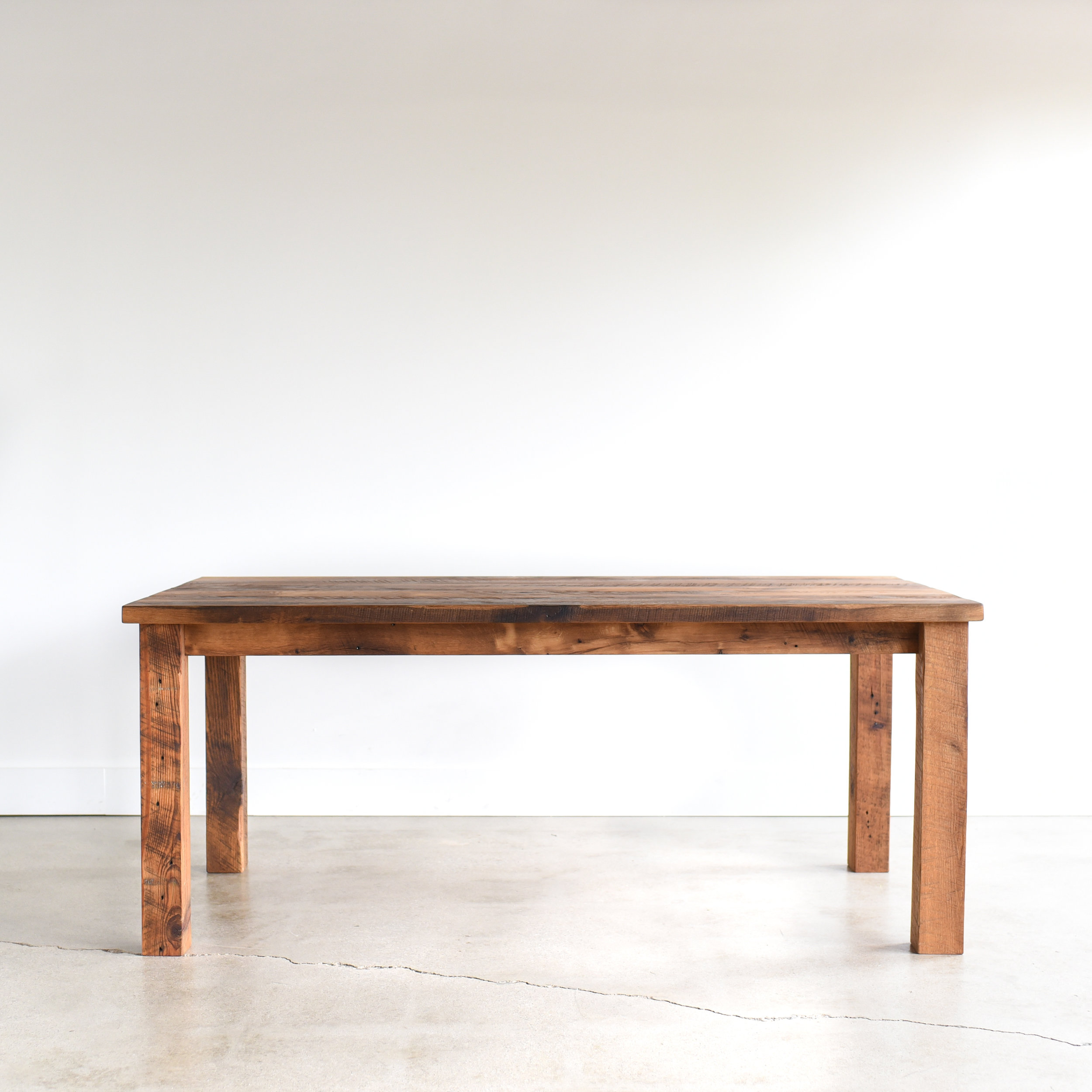 Reclaimed Wood Plank Dining Table Farmhouse Table And Bench