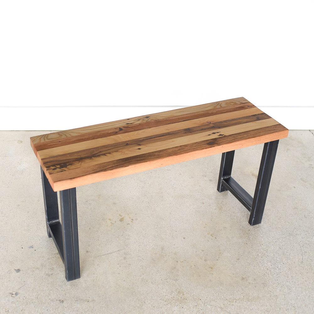 36 Butcher Block Reclaimed Wood Bench In Stock What We Make