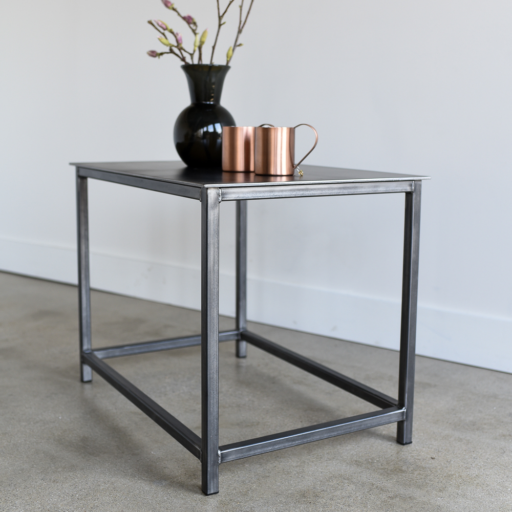 Industrial Steel Side Table - WHAT WE MAKE - Industrial Steel Side Table - WHAT WE MAKE