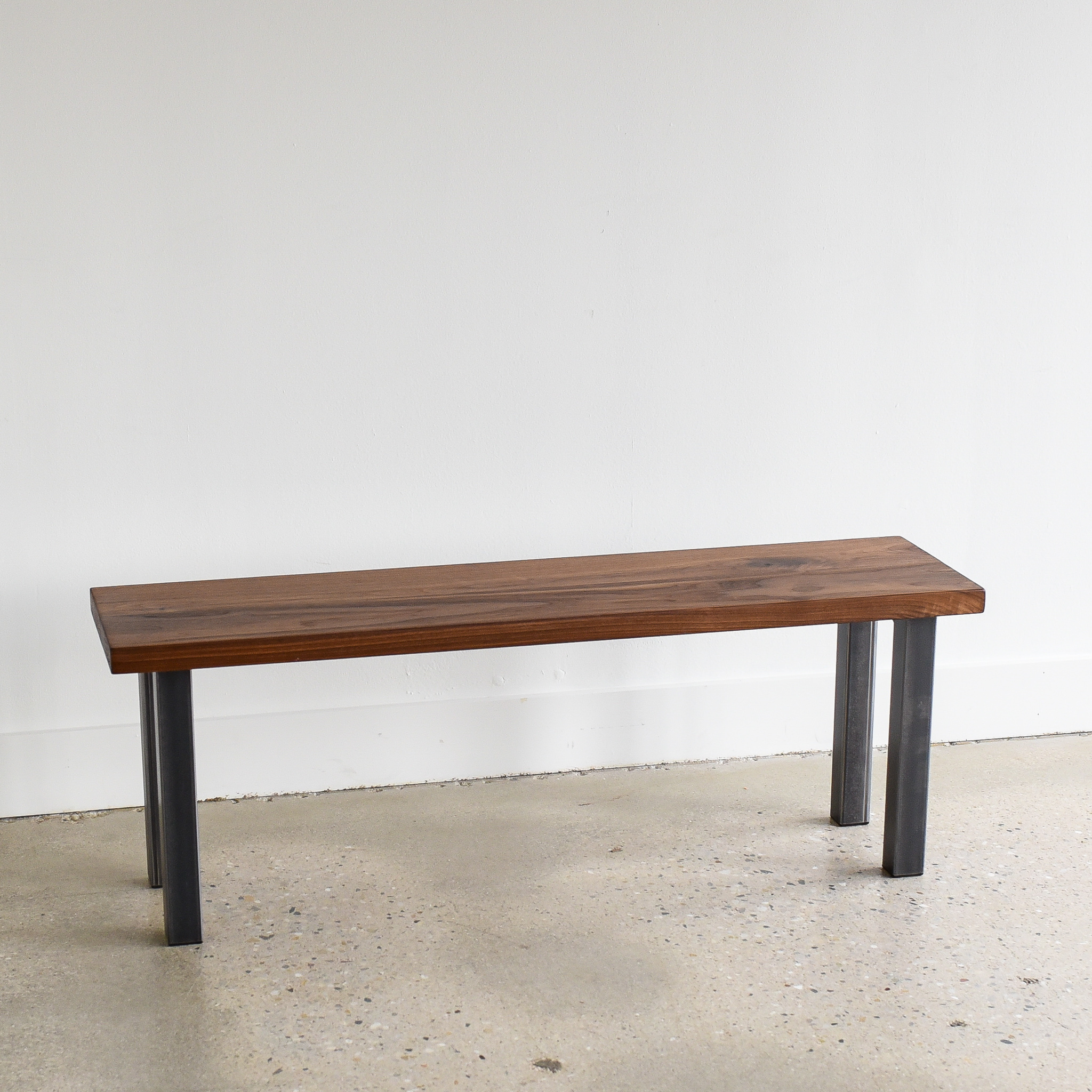 Industrial Walnut Post Leg Bench What We Make