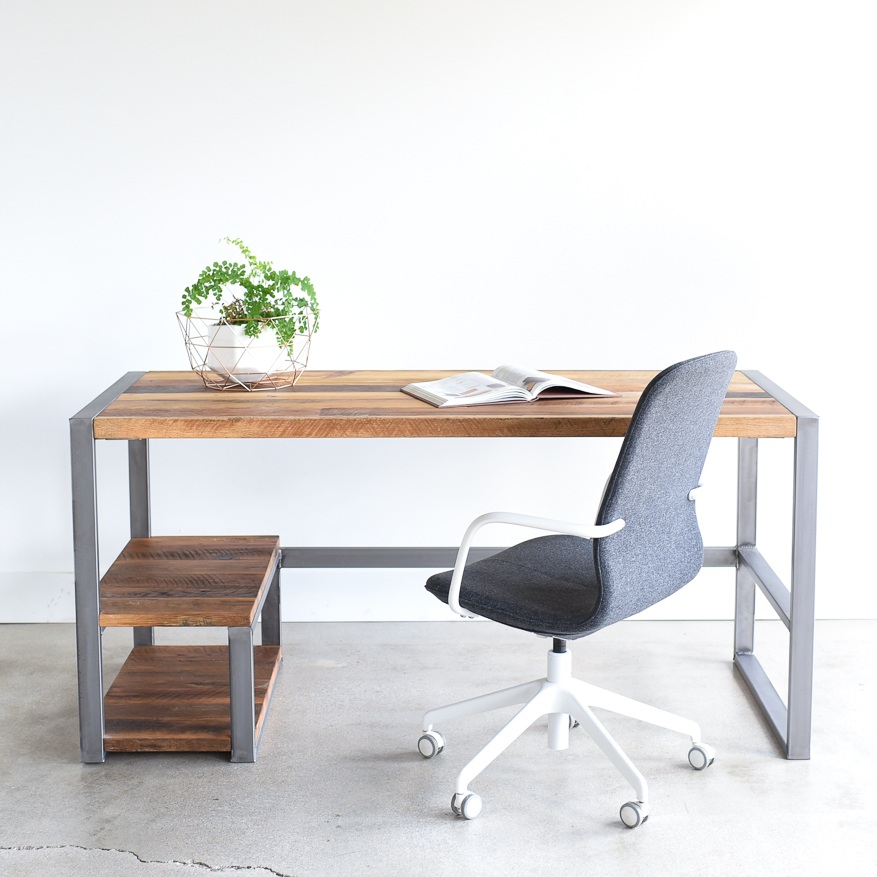 Reclaimed Wood Desk With Shelving What We Make