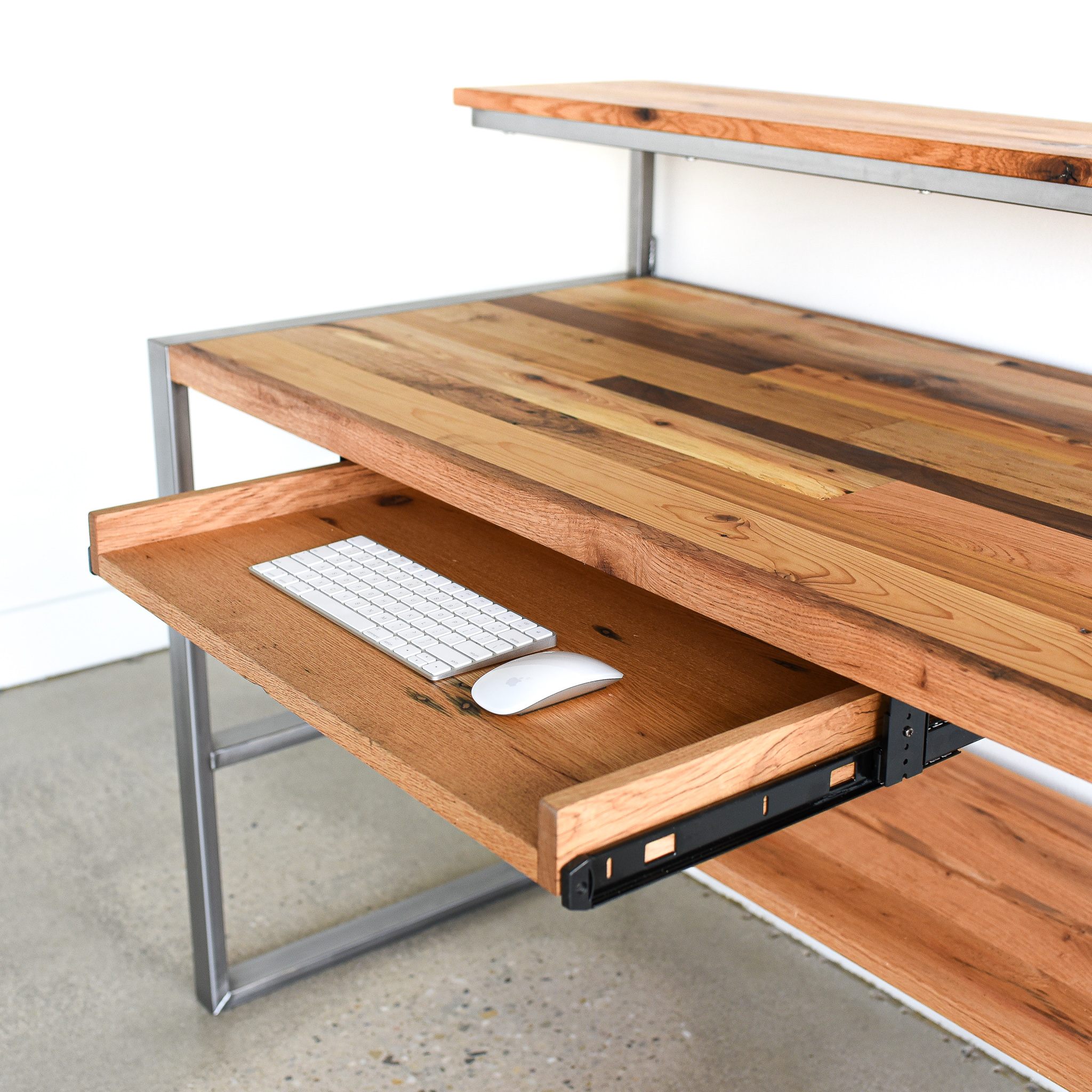 Reclaimed Wood Desk Keyboard Tray What We Make