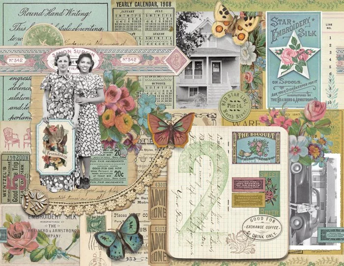 Junk Journal • Scrappy Vintage Collage • Multi 7411 11 — Rocking