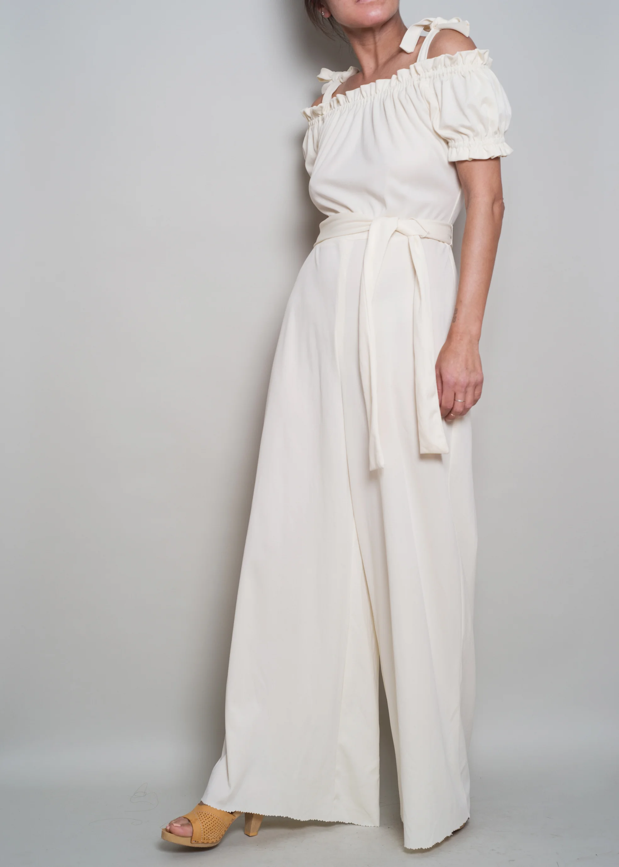 ivory wide leg jumpsuit