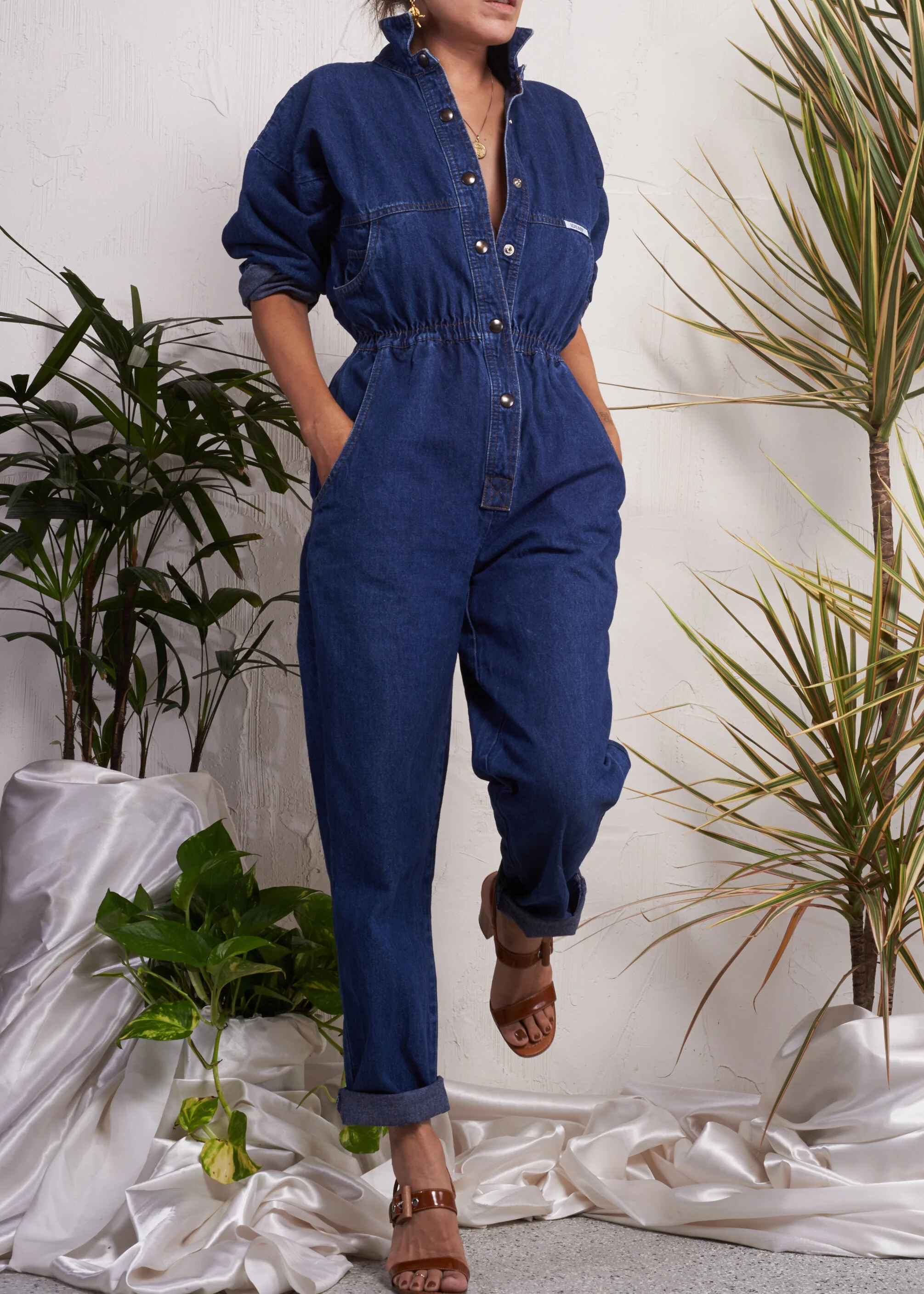 denim utility suit