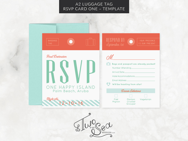 A2 Luggage Tag Rsvp Card One Template Two If By Sea Studios