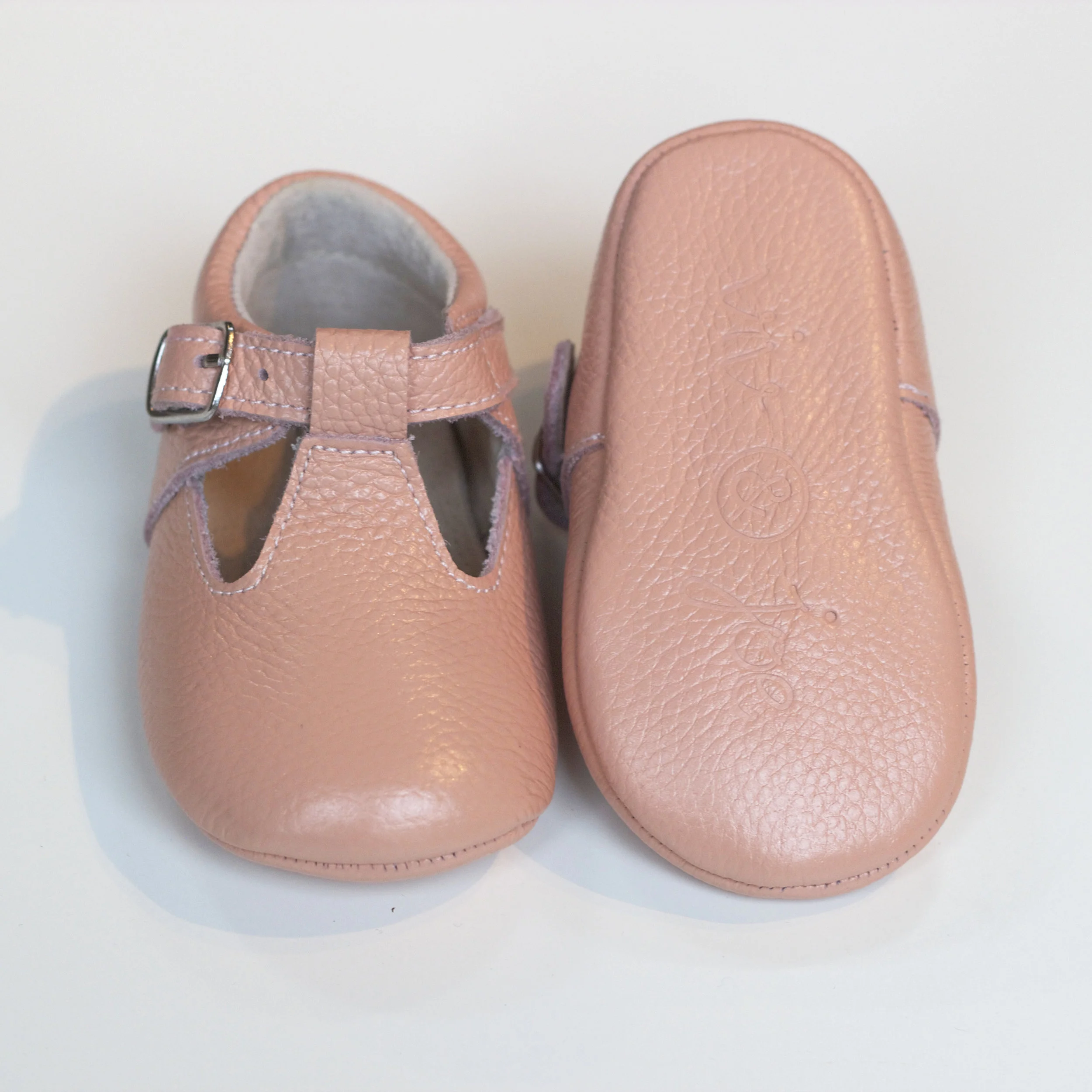 blush pink baby shoes