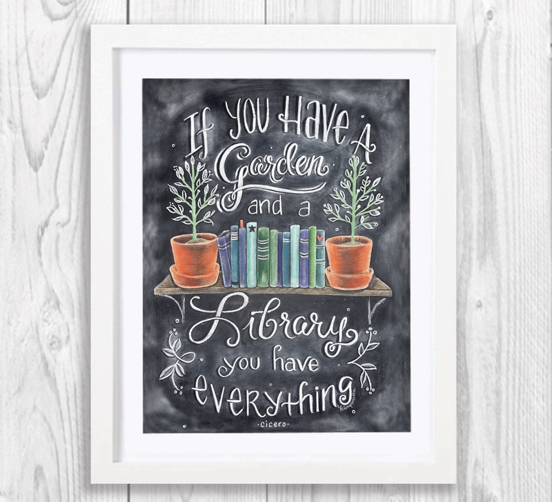 Garden And Library Kim Panella Hand Lettering And Illustration