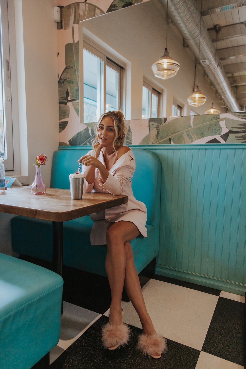 Photos by Paige Owen Majorelle Dress, Raye The Label Shoes, both via Revolve