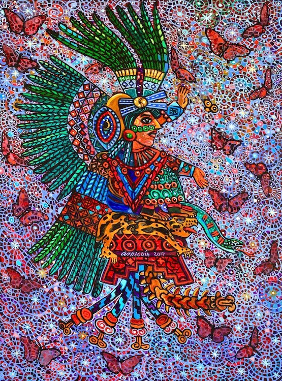 Xochiquetzal - oil on canvas by Alfredo Arreguín 2017 — Rob Schouten  Gallery & Sculpture Garden