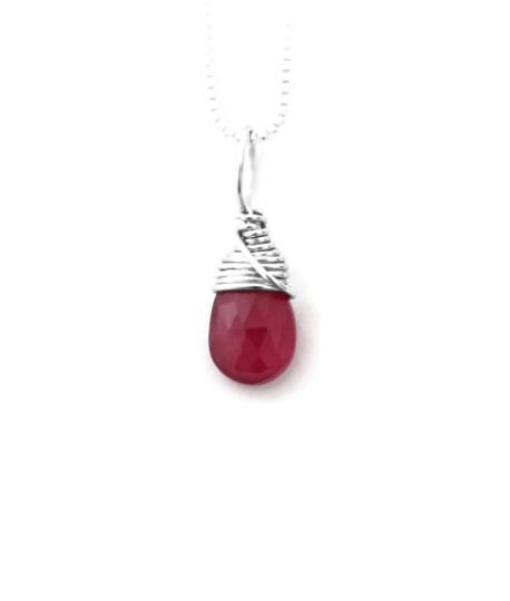 Birthstone Necklace - Sterling Silver 
