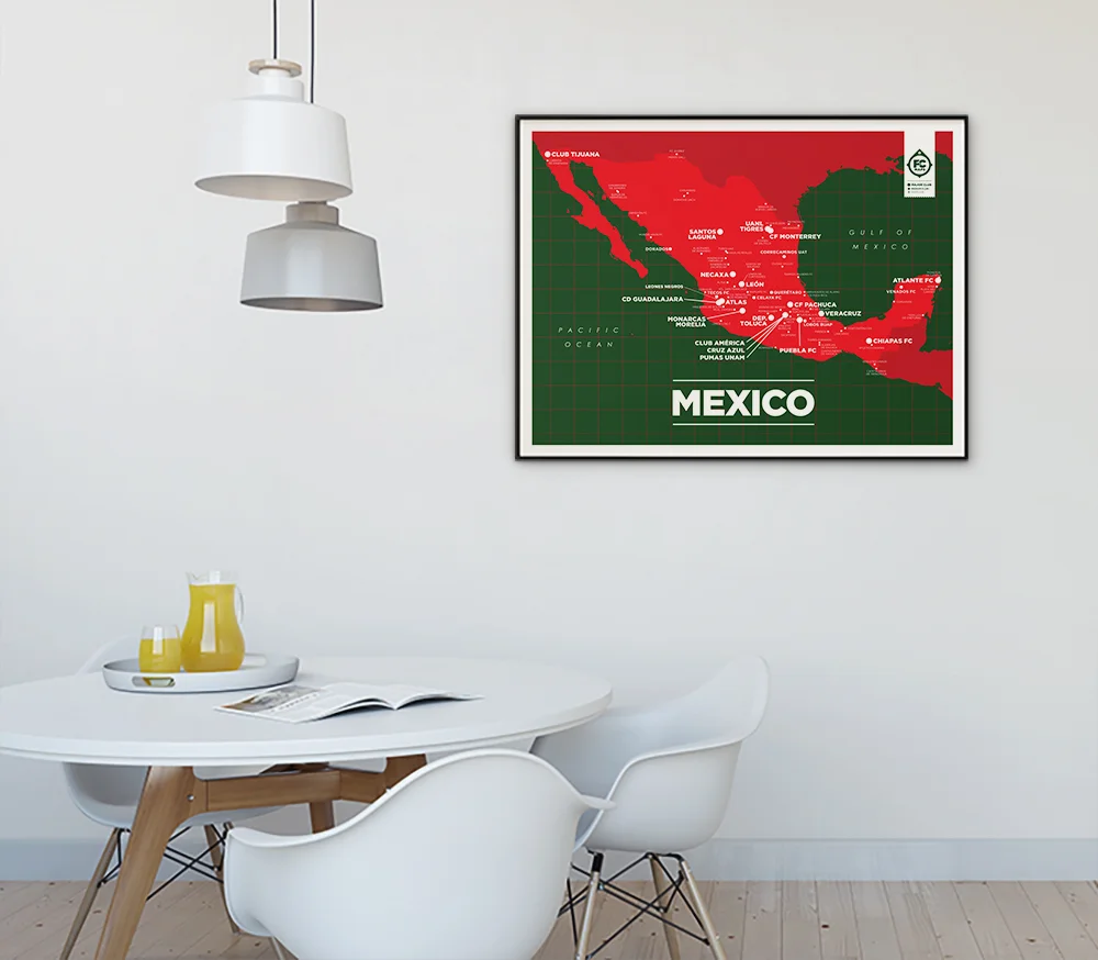 Mexico Map Football Club Maps