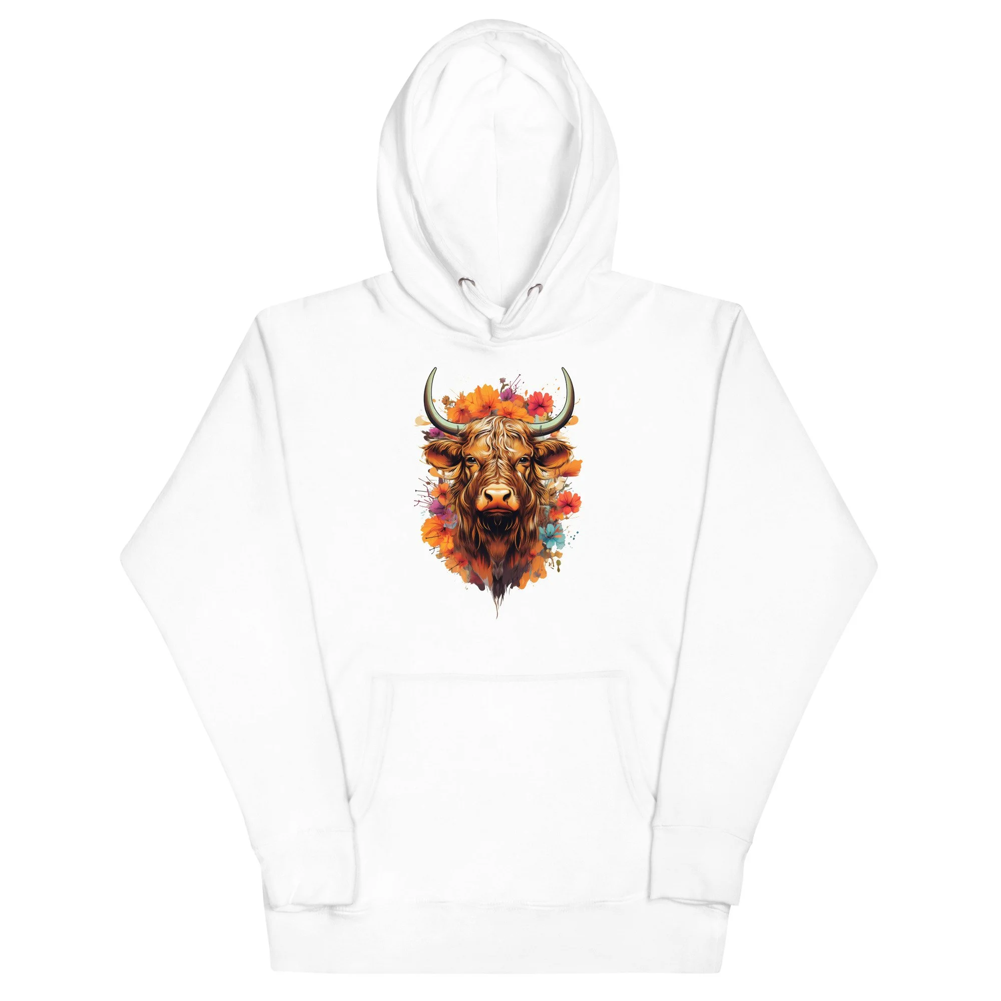 Highland Cow Floral Unisex Hoodie Edmonton Scottish United SC