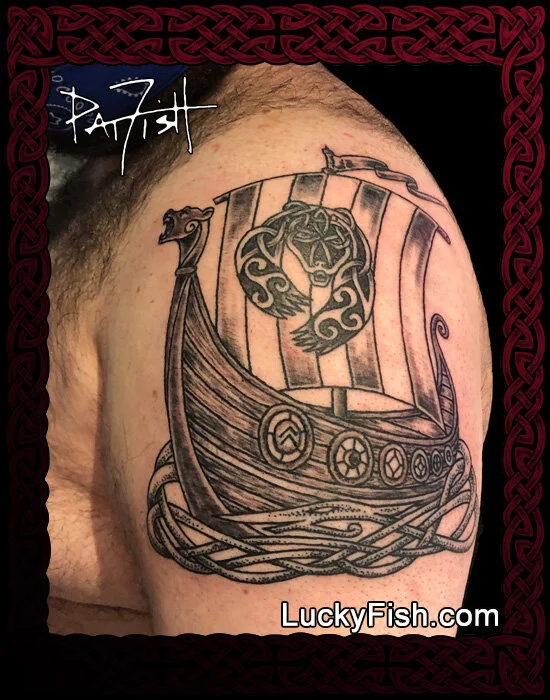 Berserkir Boat tattoo by Pat Fish