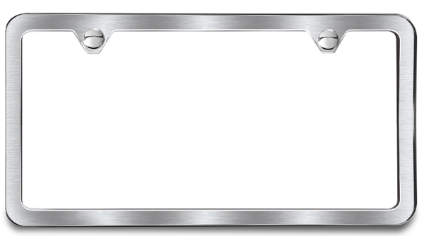 Slim Brushed Stainless Steel 4 Holes License Plate Frame