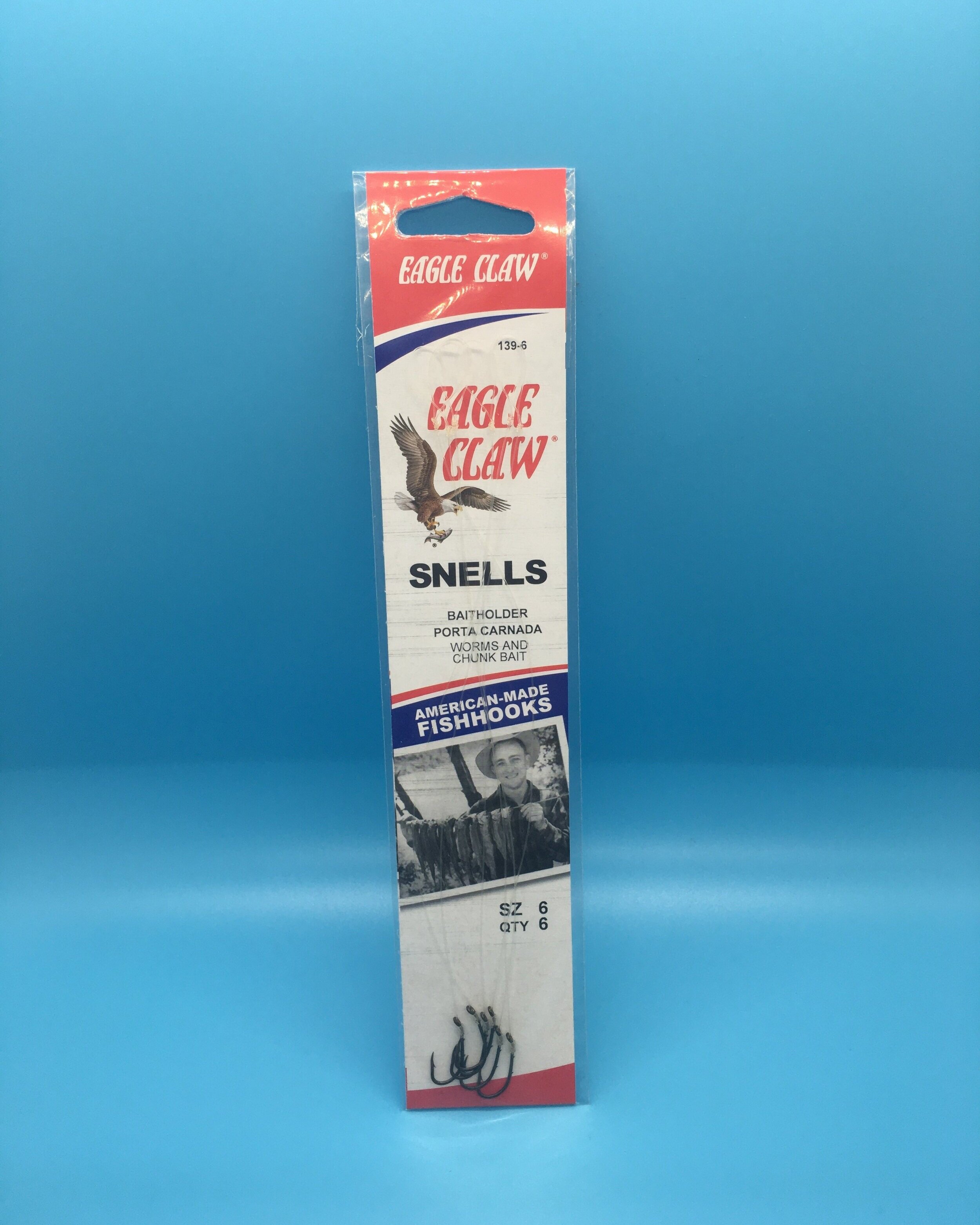 6pk Eagle Claw Snelled Hooks sz 6 — Frank's Live Bait and Tackle
