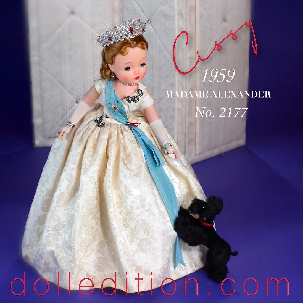 1959年"Cissy"女王号码2177号 - 未在亚历山大公司快三平台目录中显示,但确实出现在1959年粮农组织粮农组织·施瓦茨目录中作为第1628号。一个有趣的细节比较 - 粮农组织施瓦茨目录列表"Cissy"今年达到20英寸,而亚历山大目录列表和亚历山大目录列表"Cissy" as 21 inches.