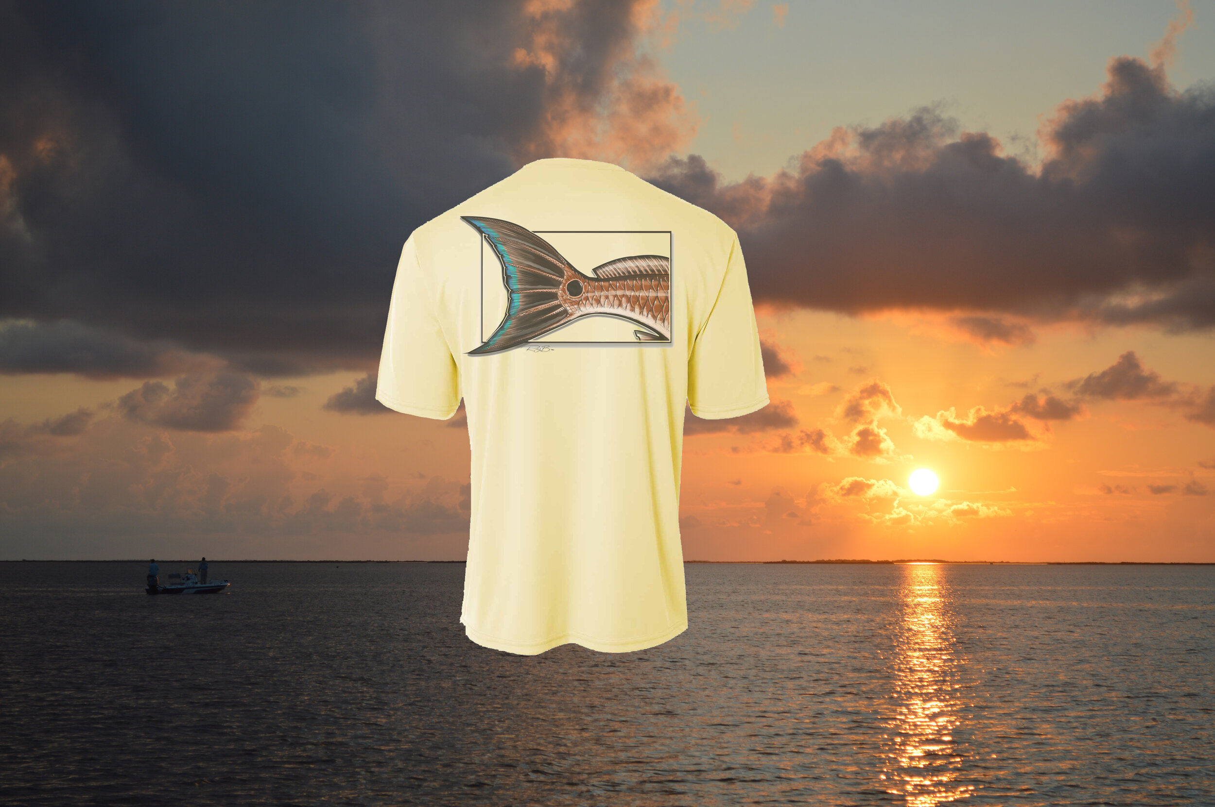 Redfish Tail Clear Fishing Shirt — Ray's Custom Art