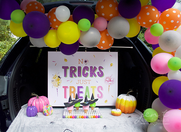 Trick Or Treat Halloween Sign Treat Yo Self No Tricks Just
