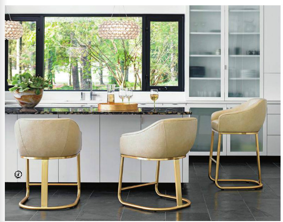 Gold barstools Lexington