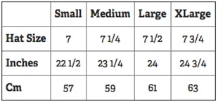 flat cap sizes