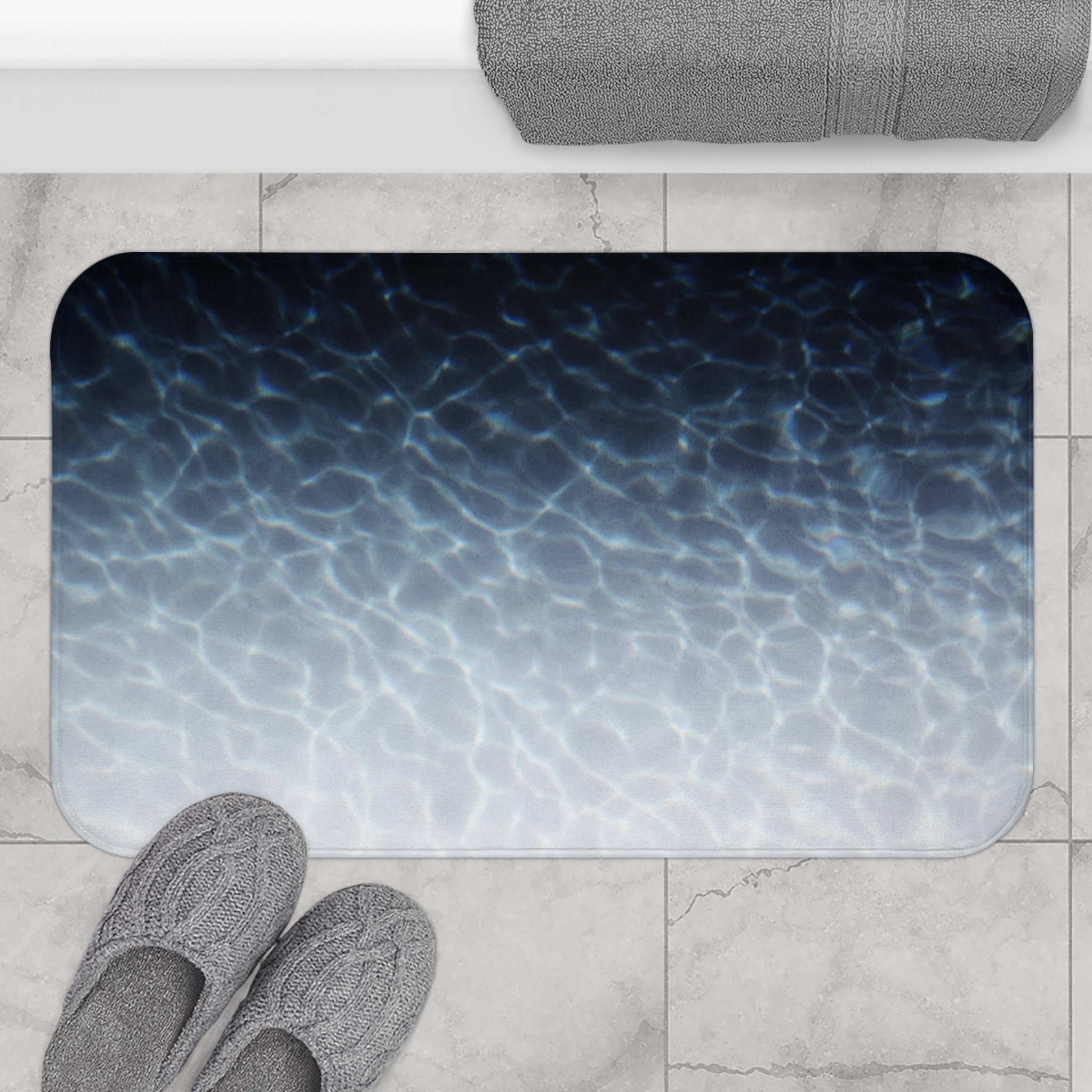 Blue Slate Fade - Bath Mat — Beach Surf Decor by Nature