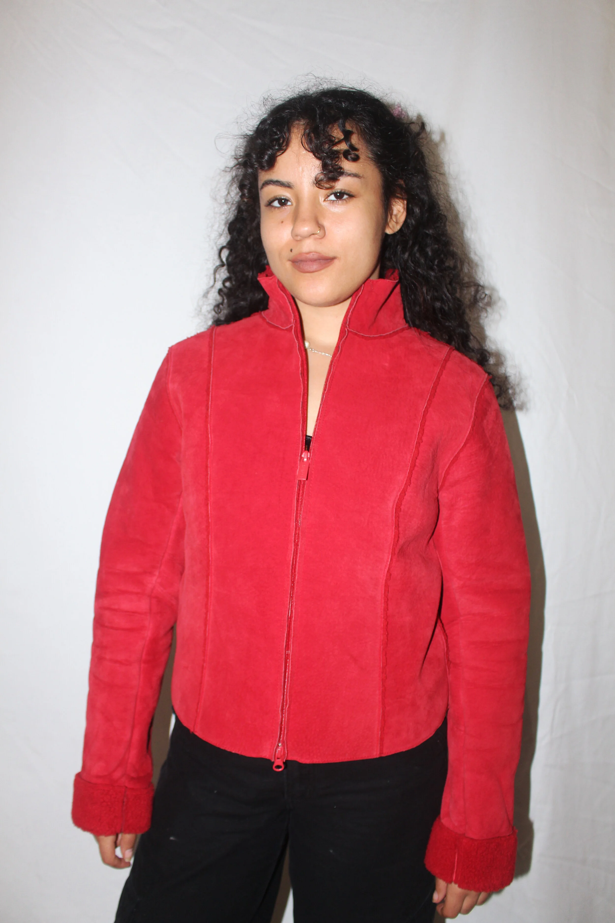 red suede jacket