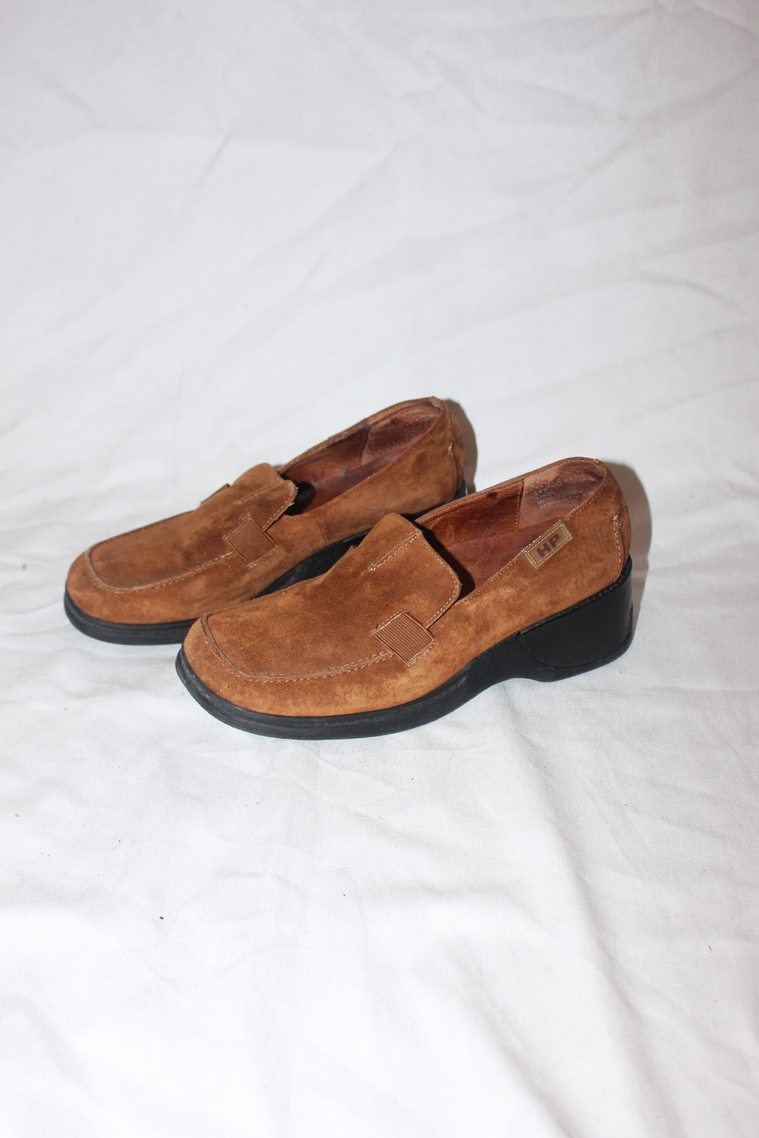 hush puppies suede loafers