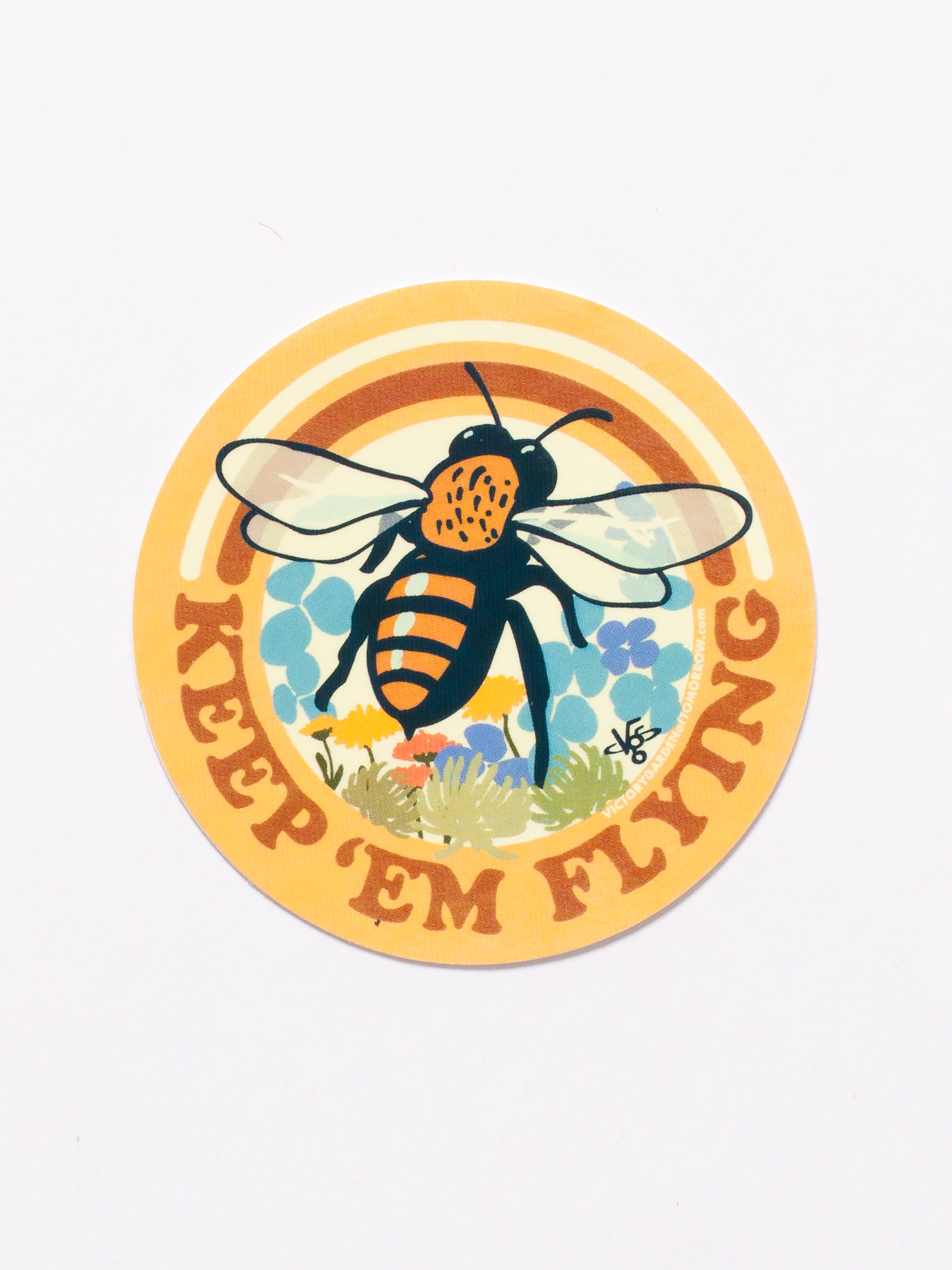 Keep 'Em Flying Bee Sticker — The Victory Garden of Tomorrow
