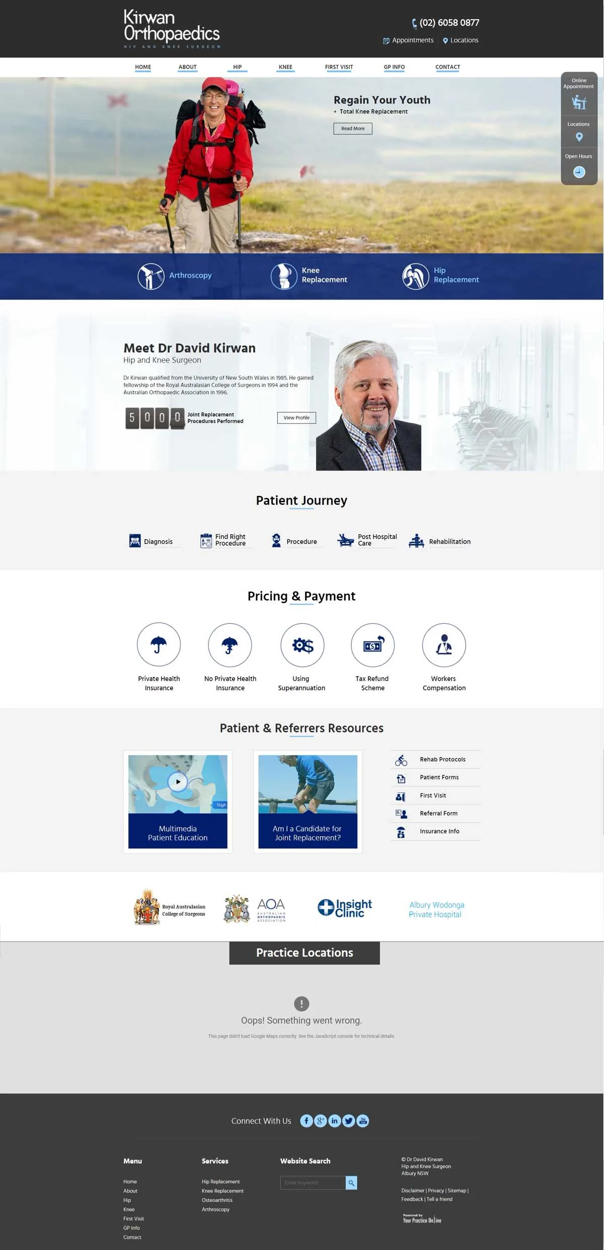 Perth 整形外科医生髋关节& Knee Website
