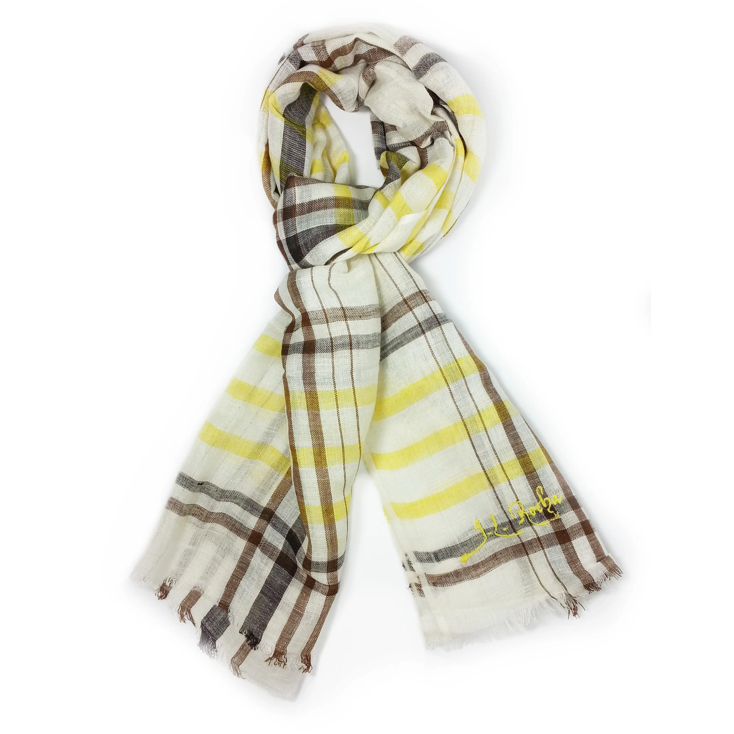 yellow linen scarf