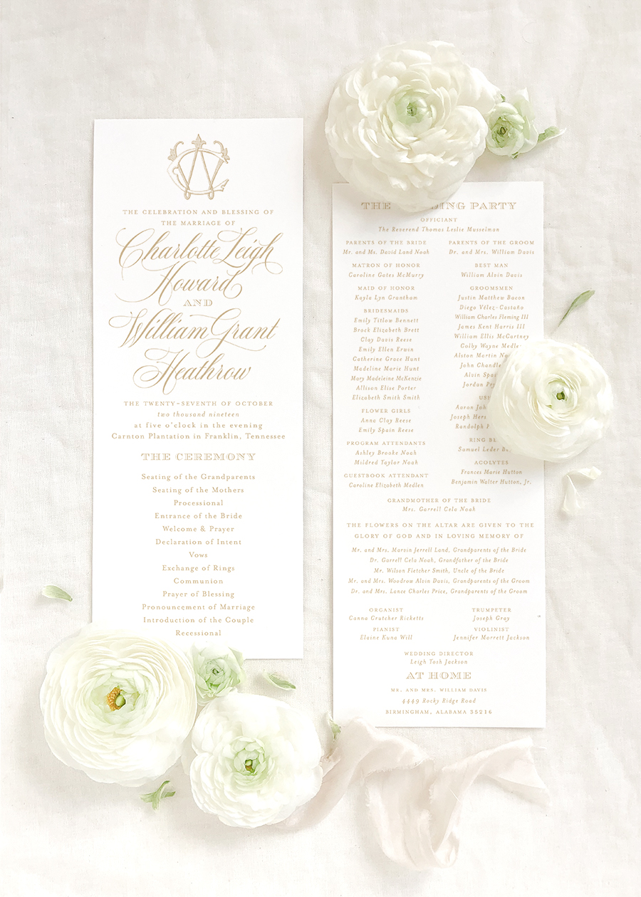 Wedding Programs Empress Stationery