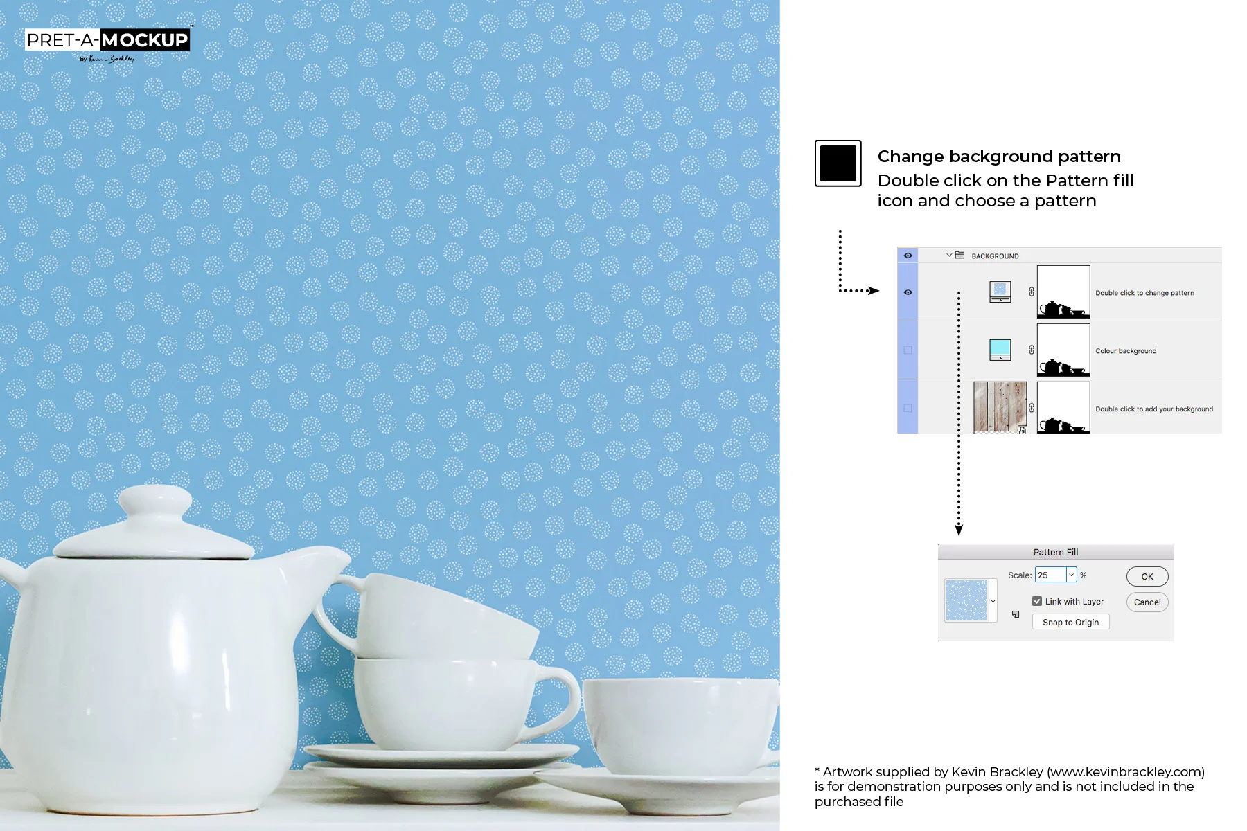 Download Free Teapot And Teacups Photoshop Mockup Kevin Brackley PSD Mockup Template