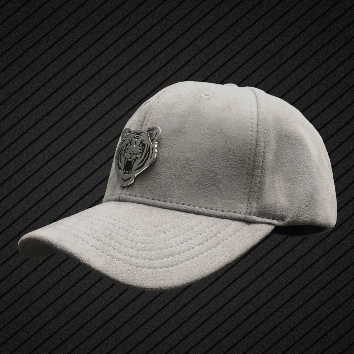 black suede baseball hat