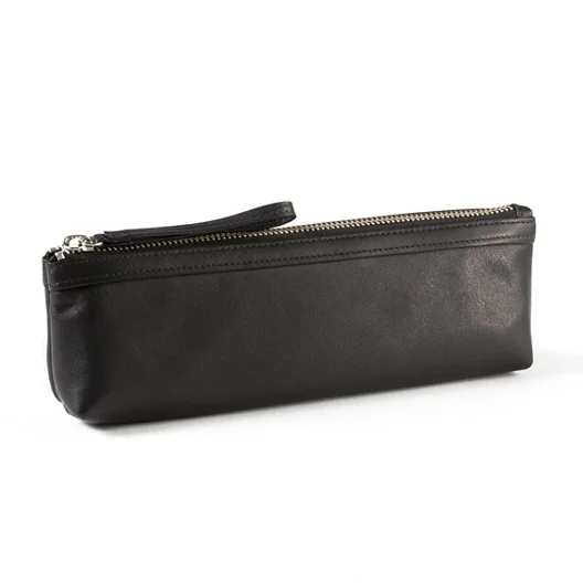 black leather pencil pouch