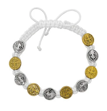 His and Hers Companion Saint Benedict Bracelet Set - Catholic