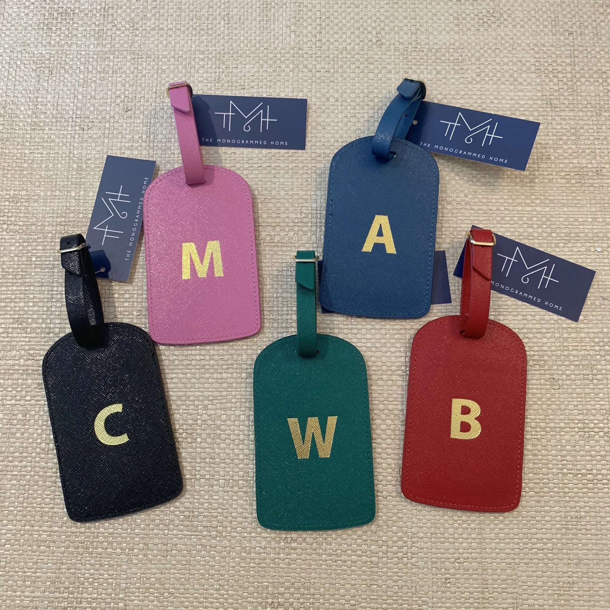 monogrammed luggage tags