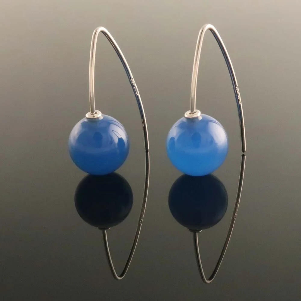 Blue shop agate earrings
