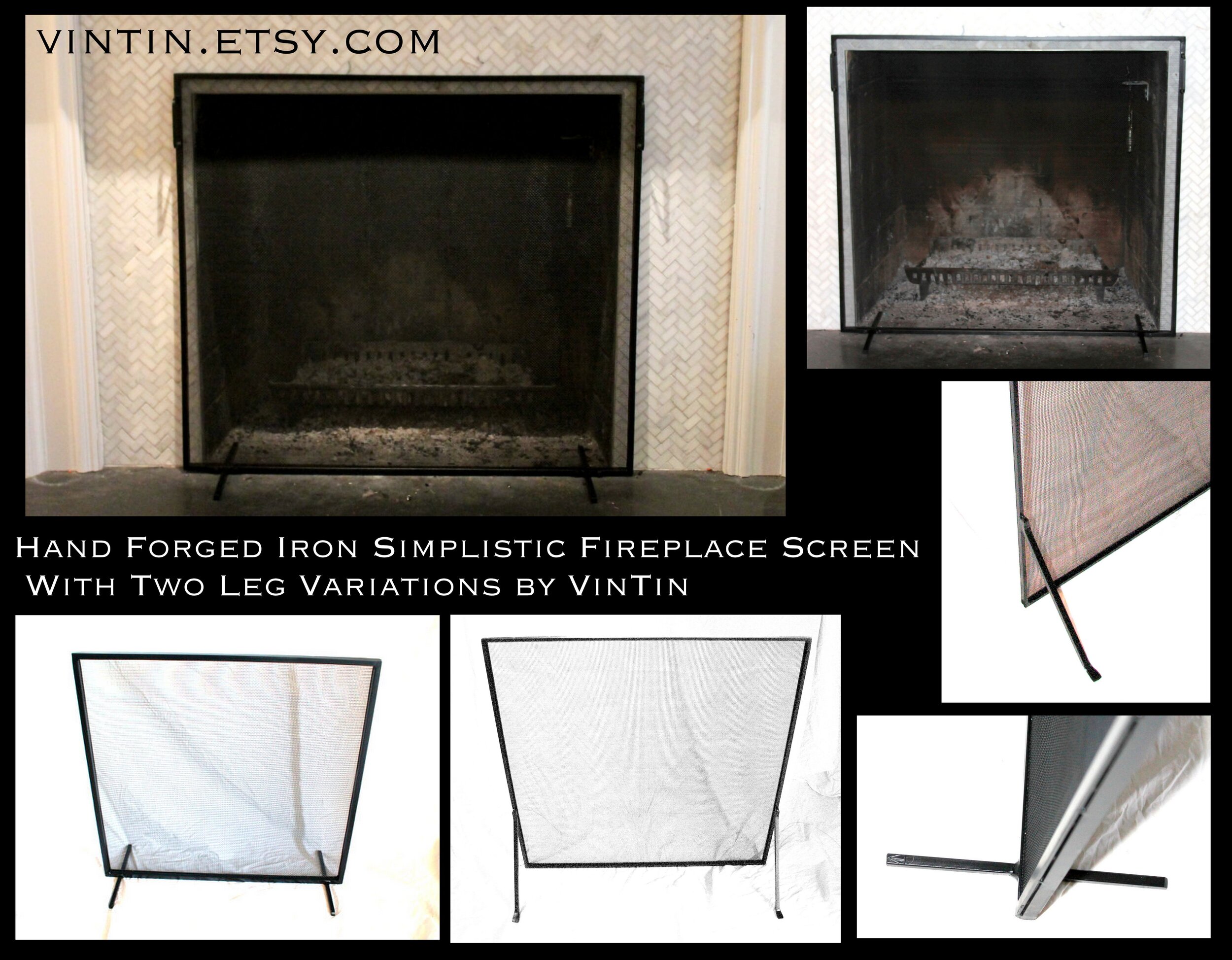 Simple Firescreen Handmade To Fit Your Fireplace Hand Forged Iron
