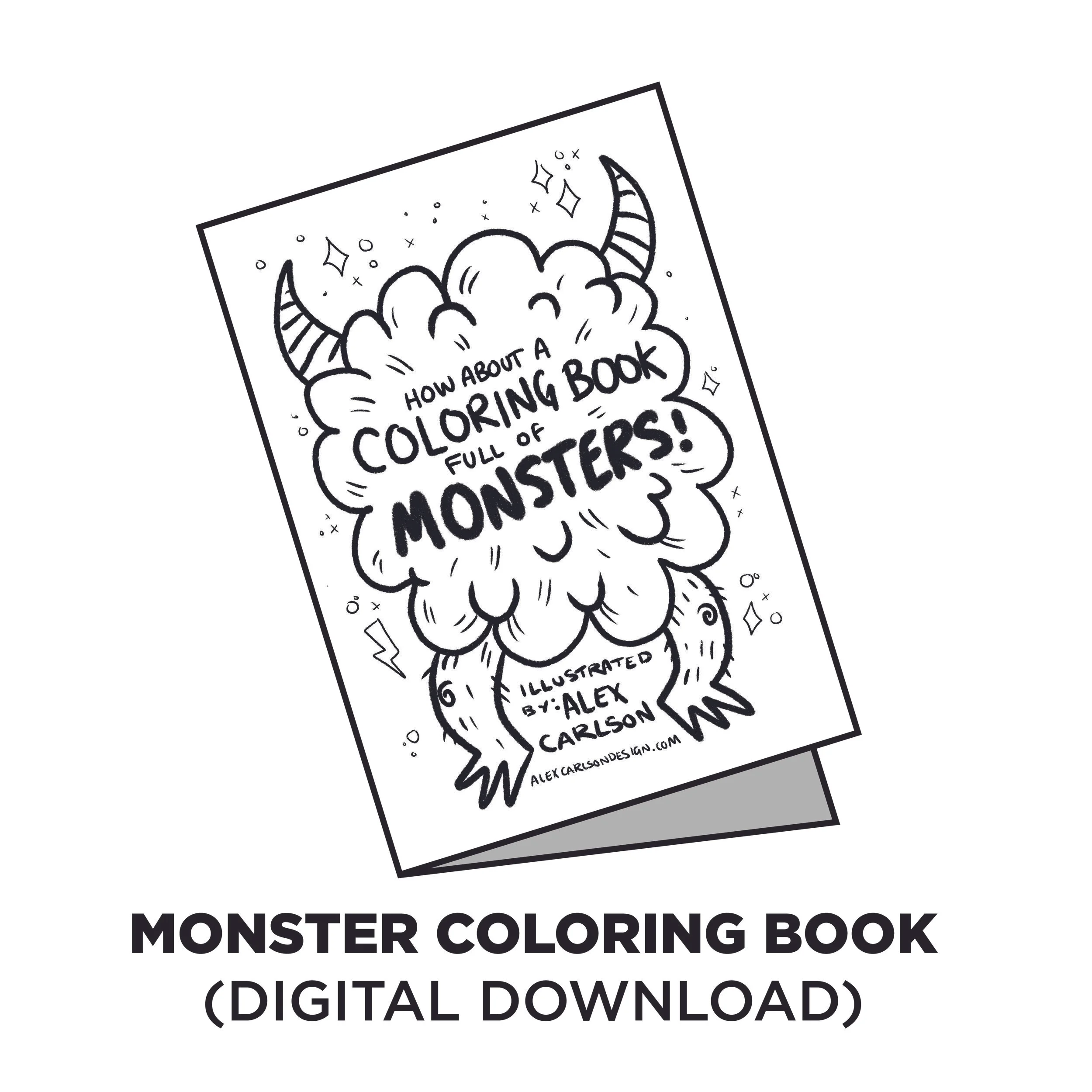 MONSTER COLORING BOOK Free Digital Download — ALEX CARLSON, DESIGN - MONSTER COLORING BOOK Free Digital Download — ALEX CARLSON, DESIGN