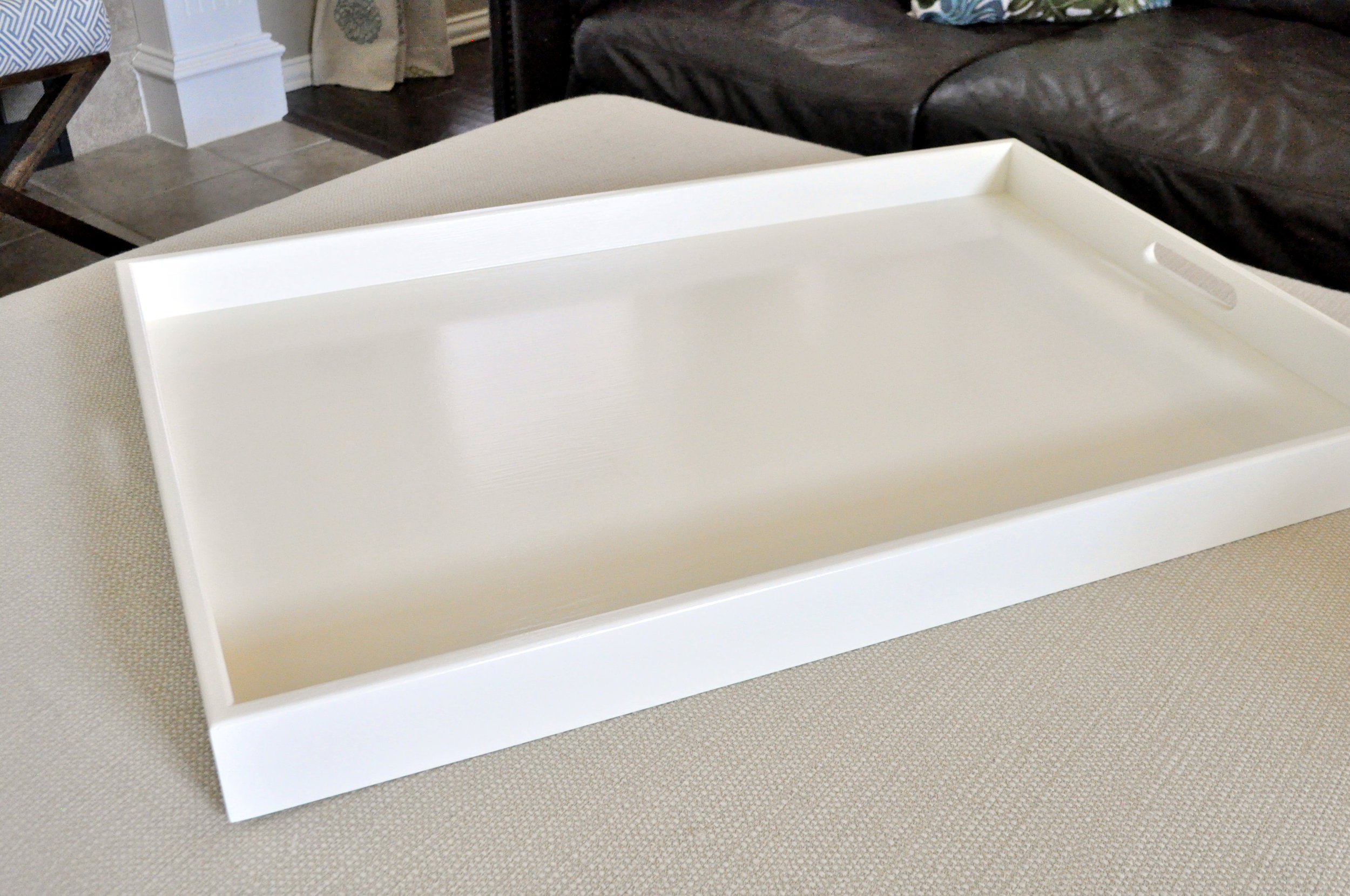 white ottoman tray
