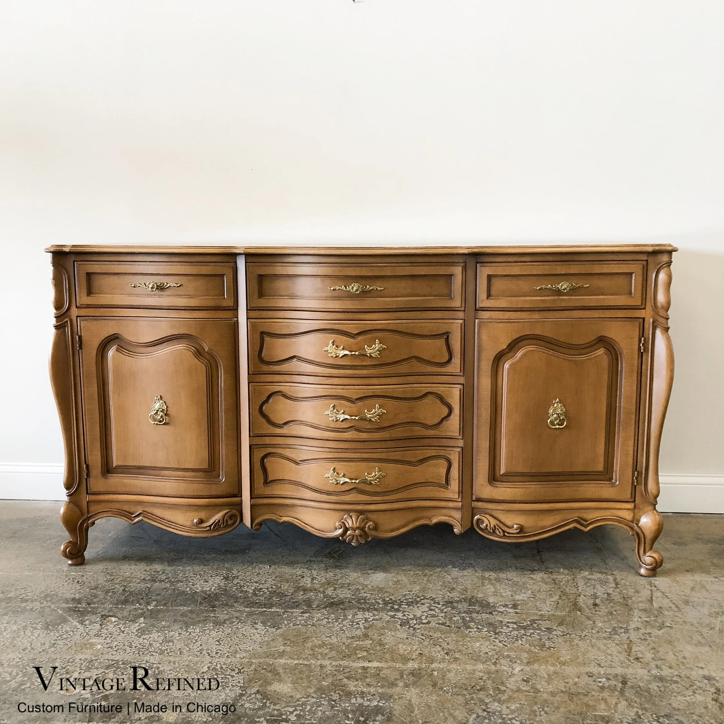 Vintage Refined Customizable Large French Provincial Buffet