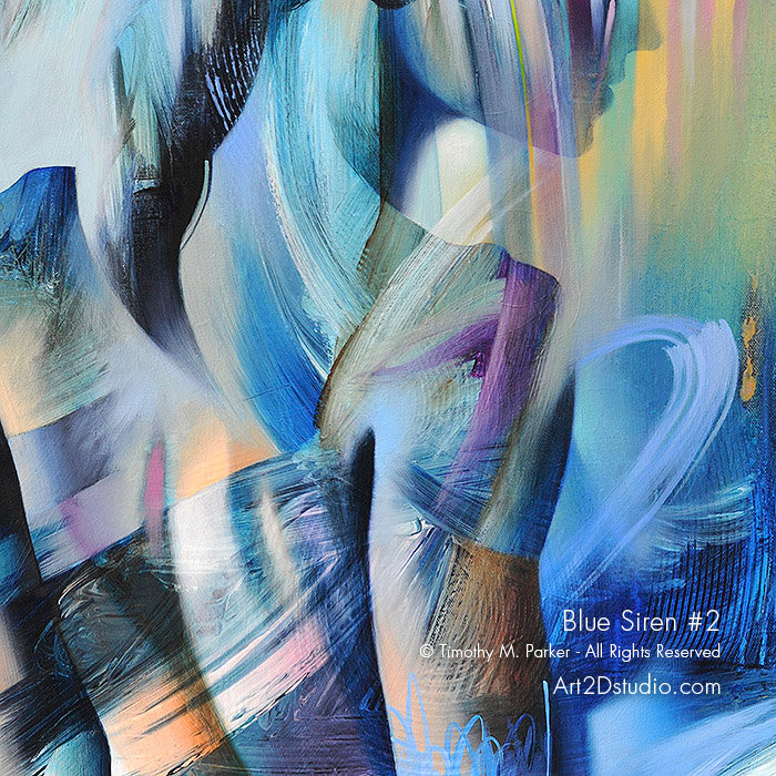 Blue Siren 2 Abstract Figure Fine Art Print Limited Edition